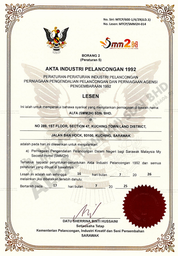 ALFA SMM2H licensed agent certificate